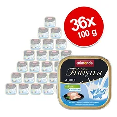 Animonda Vom Feinsten Megapack Adult Milkies, drėgnas maistas katėms 36 x 100 g