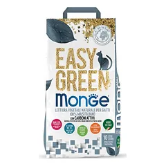 Monge Easy Green With Activated Carbon augalinio pluošto kraikas katėms su aktyvuota anglimi, 10 l