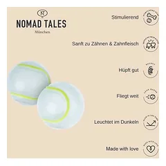 Nomad Tales Bloom šviečiančių tamsoje kamuoliukų rinkinys, žaislas šunims, 2 vnt. rinkinys: Ø 6,6 cm — 3 nuotrauka
