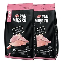 PAN MIŠKO Vištiena su triušiu kačiukams XS 2x1,6 kg