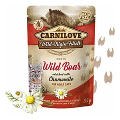 CARNILOVE Gravy rich in Wild Boar enriched with Chamomile konservuotas pašaras katėms 85 g — 2 nuotrauka