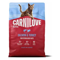 Carnilove Cat Active Sterilised su lašiša ir kalakutiena, sausas maistas katėms 2 kg