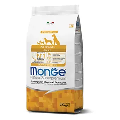 Monge spec. line monoprotein adult sausas pašaras visų veislių suaugusiems šunims su kalakutiena, ryžiais, bulvėmis 2,5kg