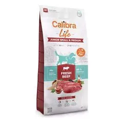 Calibra Life Dog Junior S/M Fresh Beef sausas maistas jauniems mažų ir vidutinių veislių šunims, 12 kg