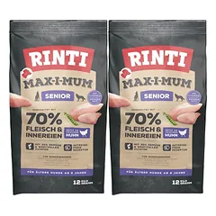 RINTI MAX-I-MUM Senior Chicken su vištiena vyresniems šunims 2 x 12 kg