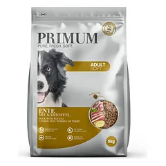 PRIMUM sausas maistas suaugusiems šunims su  minkšta antiena ir bulvėmis, 5 kg