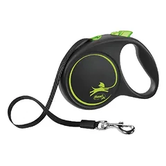 Trixie Flexi Black Design Tape Leash automatinis pavadėlis šunims, žalias, S, 5 m