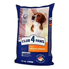 CLUB 4 PAWS Premium sausas ėdalas suaugusiems vidutinių veislių šunims 14 kg