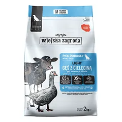 Wiejska Zagroda sausas šunų ėdalas „Light“ – žąsiena su veršiena (suaugusiems šunims) 2 kg