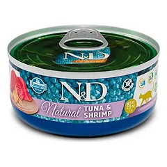 Farmina N&D Natural Tuna Shrimp kačių maistas suaugusioms katėms, 70 g