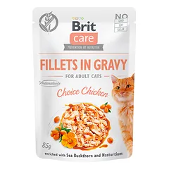 Brit Care Cat Fillets in Gravy Choice Chicken konservai su vištiena katėms