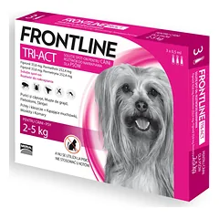 Frontline Tri-Act XS Užlašinamas tirpalas nuo erkių ir blusų šunims 2-5 kg N1