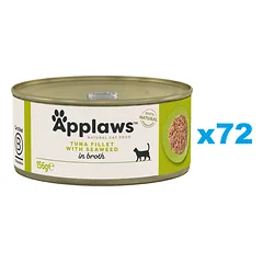 APPLAWS Cat Adult Tuna with Seaweed in Broth tunas su jūros dumbliais sultinyje 72x156 g