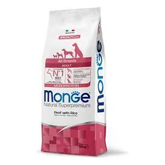 Monge All Breeds Adult Monoprotein su jautiena ir ryžiais, sausas maistas šunims 12 kg parduotuvėje petreon.lt