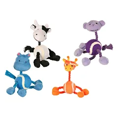 TRIXIE Žaislas su kamuoliuku ir virvelėmis, vaizduojantis gyvūnus - 16 cm
