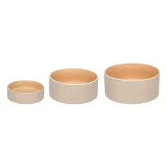 Flamingo Futter- und Trinknapf Anca rund beige/orange