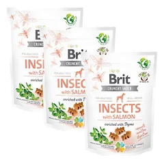 BRIT Care Dog Functional Snack Insect 3x200 g skanėstai su vabzdžiais ir lašiša