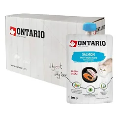 ONTARIO Salmon Fresh Meat Paste paštetas katėms su lašiša 8x90g — 1 nuotrauka