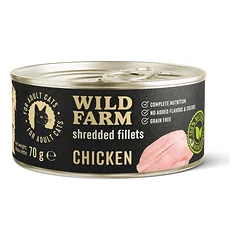 WILD FARM Fillets Chicken 70g - drėgnas kačių maistas be grūdų, filė sultinyje