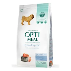 OPTIMEAL™ Hipoalerginis visavertis pašaras vidutinių didelių veislių suaugusiems šunims su lašiša, 12 kg