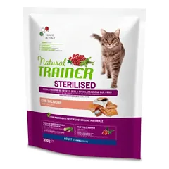 Natural Trainer Cat sausas maistas su lašiša sterilizuotoms katėms, 300 g