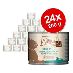 MjAMjAM Pur drėgnas maistas katėms, ekonominė pakuotė 24 x 200 g