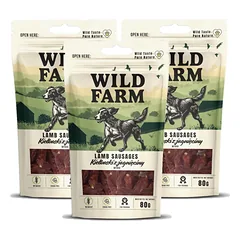 WILD FARM ėrienos dešrelės 3x80g skanėstai šunims