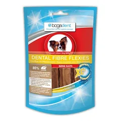 BOGADENT Dental Fibre Flexies Mini Dog kramtomasis užkandis mažiems šunims nuo apnašų ir akmenų susidarymo, 70 g