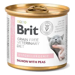 BRIT Veterinary Diet Hypoallergenic Salmon&Pea katėms, sergančioms alergija 12x200 g
