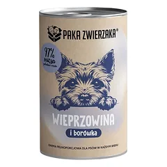 PAKA ZWIERZAKA Kiauliena su mėlynėmis 400 g drėgnas maistas šunims