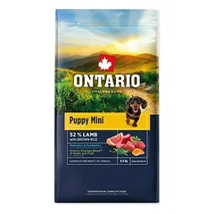 Ontario Puppy Mini su ėriena ir rudaisiais ryžiais, sausas maistas šuniukams 6,5 kg