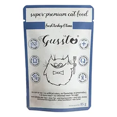 GUSSTO Cat Fresh Turkey&Tuna šlapias kačių maistas kalakutiena ir tunas 85 g
