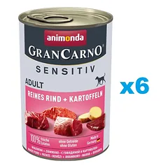 ANIMONDA Grancarno Sensitive jautiena su bulvėmis 6x400 g