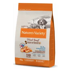 Nature's Variety Meat Boost Adult Norwegian Salmon begrūdis, sausas maistas šunims, 10 kg