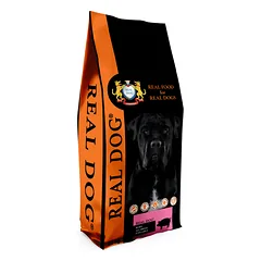 REAL DOG sausas pašaras su kiauliena ir ryžiais šuniukams, 20 kg