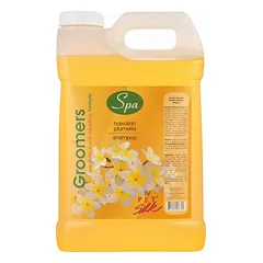 Pet Silk Spa Formula Hawaiian Plumeria šampūnas - antistatinis šampūnas, mažinantis plaukų slinkimą su Lei gėlės kvapu, koncentratas 1:16 - 9,5L