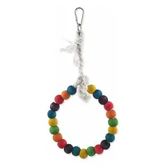 Bird Jewel Wooden Swing with Coloured Rope Ring 15 cm