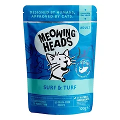 MEOWING HEADS konservai katėms su žuvimi, vištiena, jautiena 10x100g