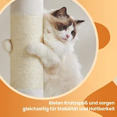 Kačių draskyklė 101 cm su dideliu stovu — 3 nuotrauka