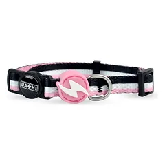 Dashi Stripes Pink & Black Katės Antkaklis - rožinis ir juodas dryžuotas antkaklis katėms