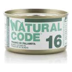 Natural Code 16 drėgnas maistas suaugusioms katėms su bonito žuvies gabaliukais, 85 g nuotrauka