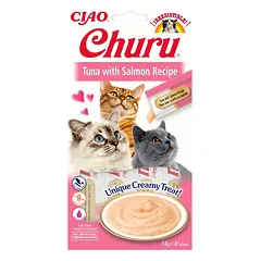 INABA Churu Cat kreminis kačių skanėstas tunas ir lašiša 56 g