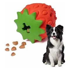 Erdbeer-Puzzle-Hundespielzeug – interaktiver Leckerli-Spender aus Gummi