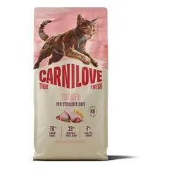 Carnilove True Fresh Turkey Adult sausas maistas sterilizuotoms katėms, 6 kg