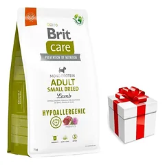 BRIT CARE Dog Hypoallergenic Adult Small Breed Lamb 7kg + Staigmena ŠUNIUI