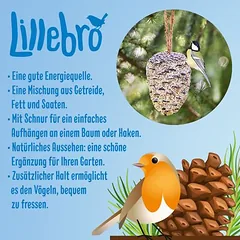 Lillebro pripildytas pušies kankorėžis paukščiams, 3 vnt. — 3 nuotrauka