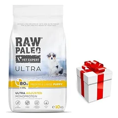 Vetexpert RAW PALEO ULTRA TURKEY PUPPY MEDIUM/ LARGE 10KG + Staigmena ŠUNIUI