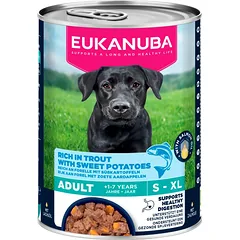 Eukanuba Adult Trout With Sweet Potatoes drėgnas maistas suaugusiems šunims su upėtakiu ir saldžiosiomis bulvėmis, 400 g