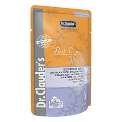 DR. CLAUDER’S drėgnas maistas katėms su vištiena ir antiena drebučiuose 100 g