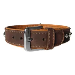 Das Lederband Hundehalsband Roma mocca/cognac